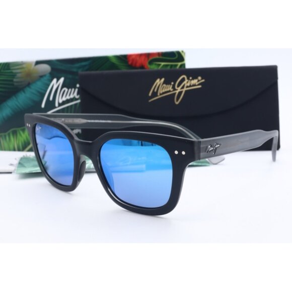 Maui Jim Shore Break MJ 822-02MG Black Cat Eye Sunglasses Blue polarized Lens - Picture 6 of 6